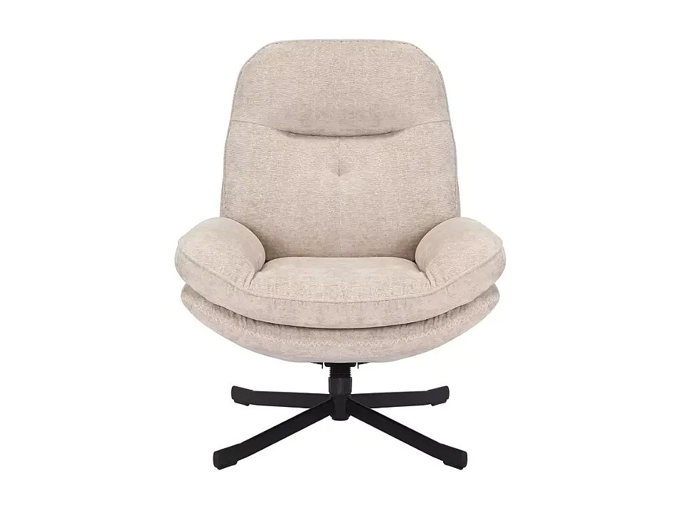 Fauteuil pivotant à 360° en tissu moelleux sans accoudoirs beige NALAK