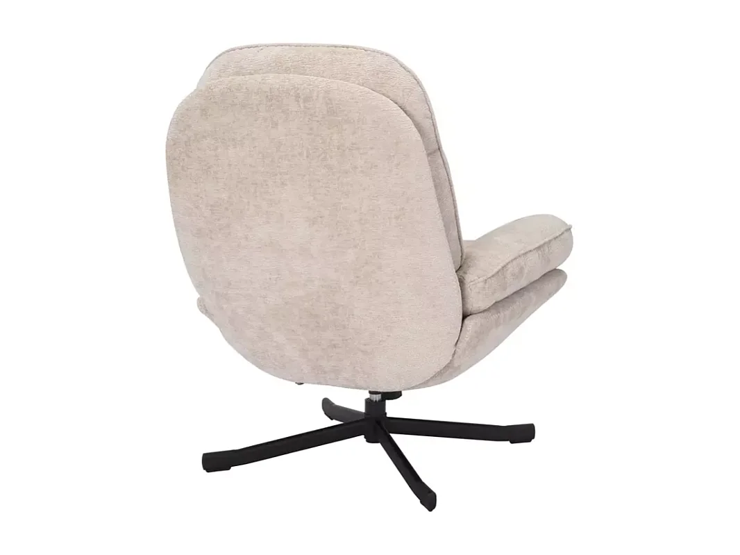 Fauteuil pivotant à 360° en tissu moelleux sans accoudoirs beige NALAK