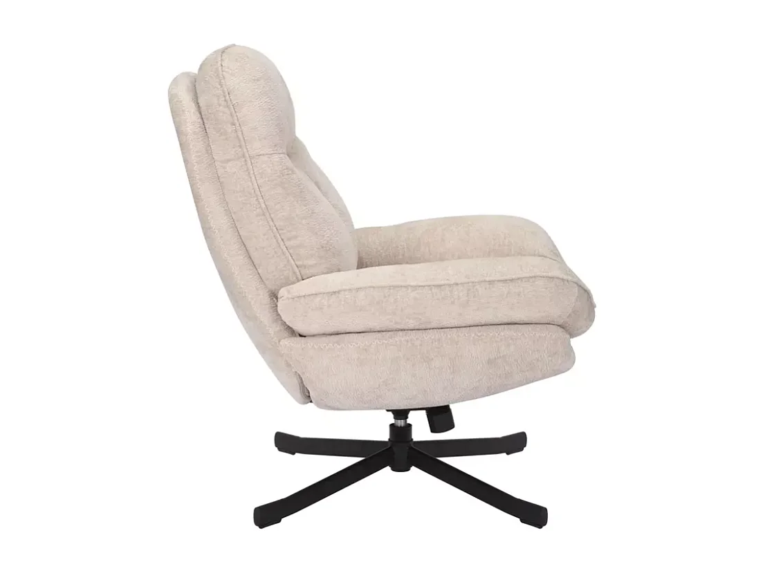 Fauteuil pivotant à 360° en tissu moelleux sans accoudoirs beige NALAK