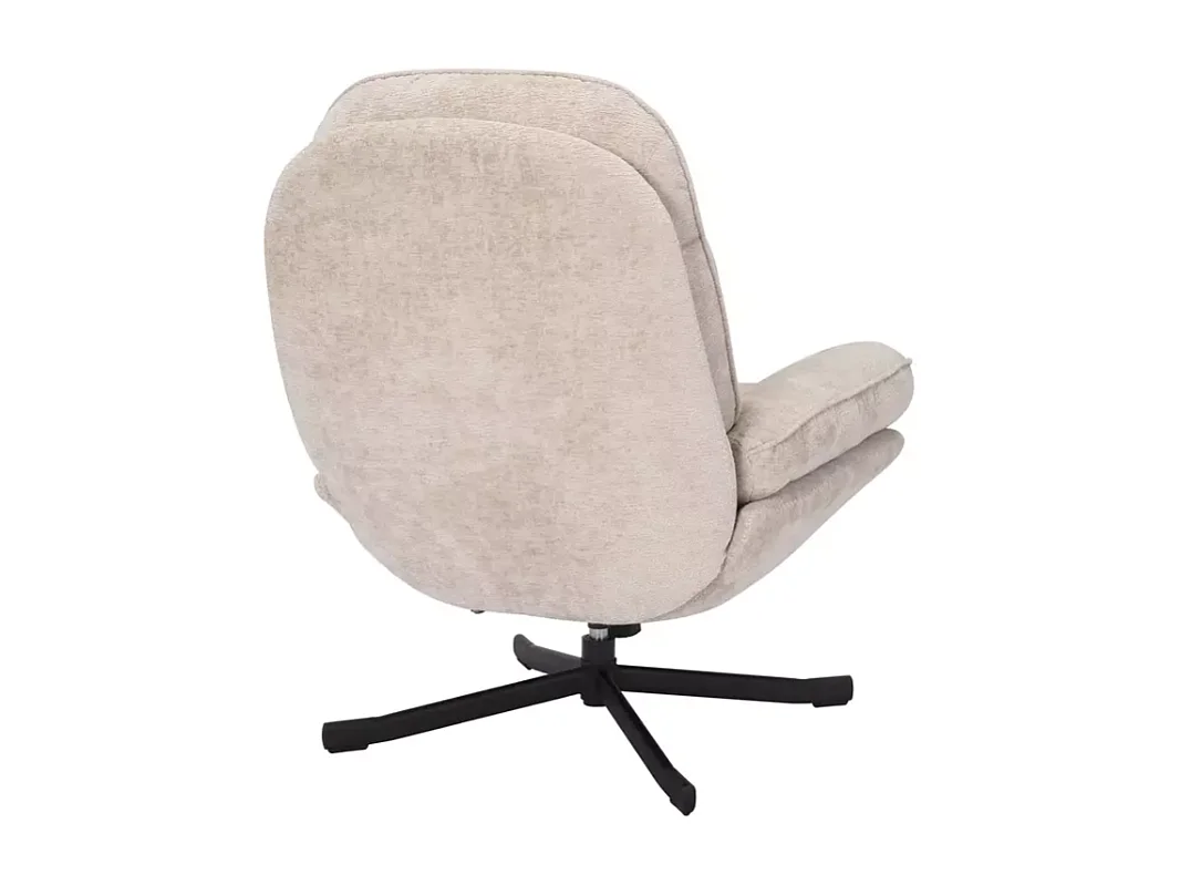 Fauteuil pivotant à 360° en tissu moelleux sans accoudoirs beige NALAK