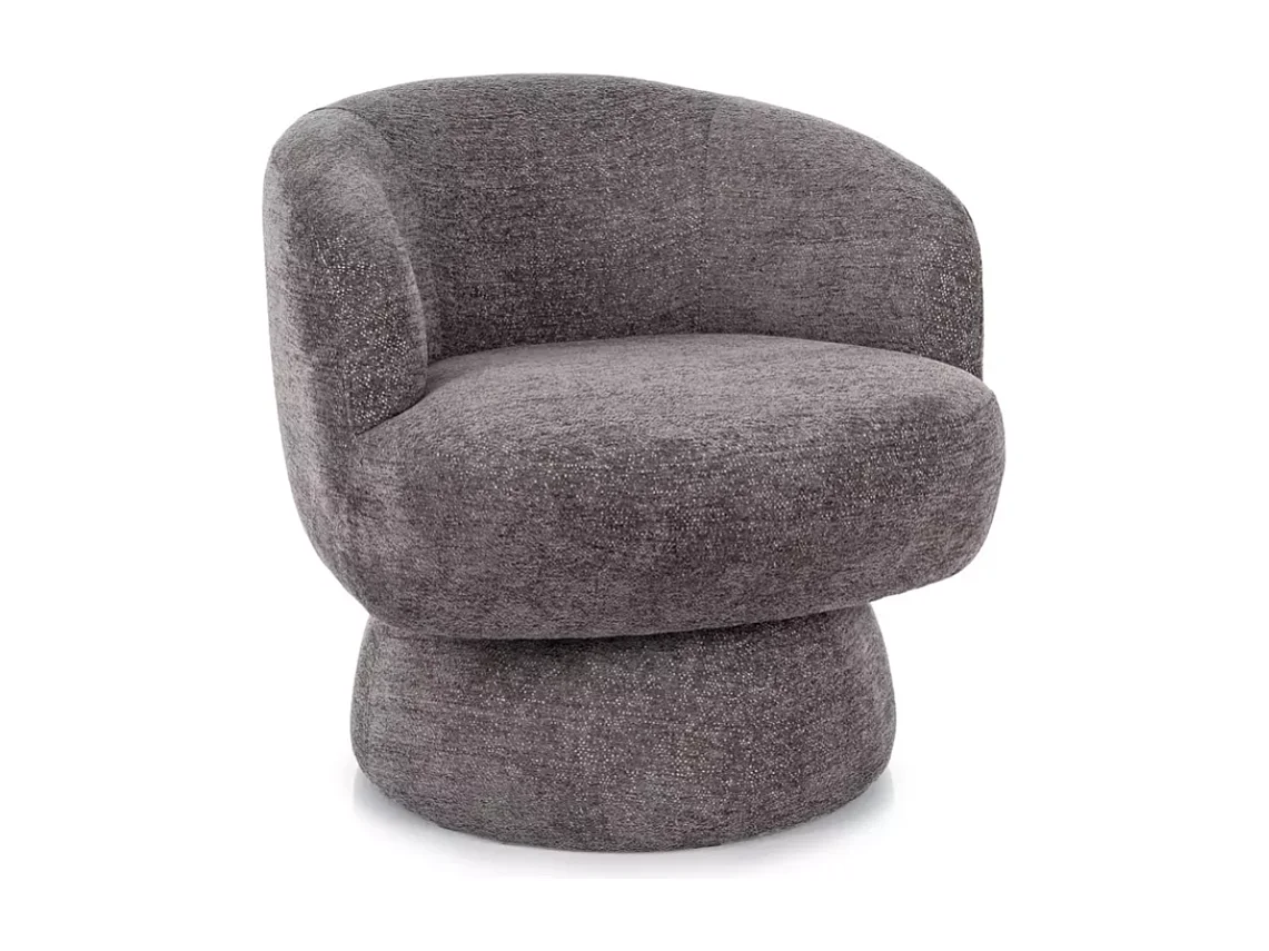 Fauteuil LONE pivotant en tissu gris, silhouette moderne et assise ultra confortable