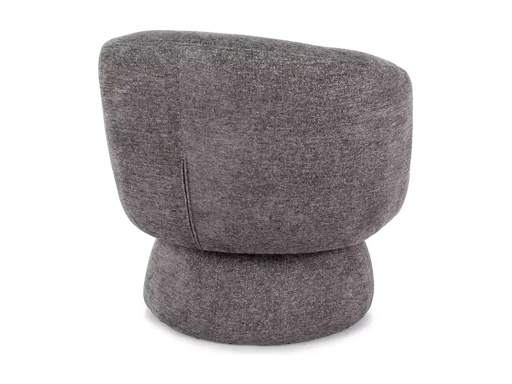 Fauteuil LONE pivotant en tissu gris, silhouette moderne et assise ultra confortable