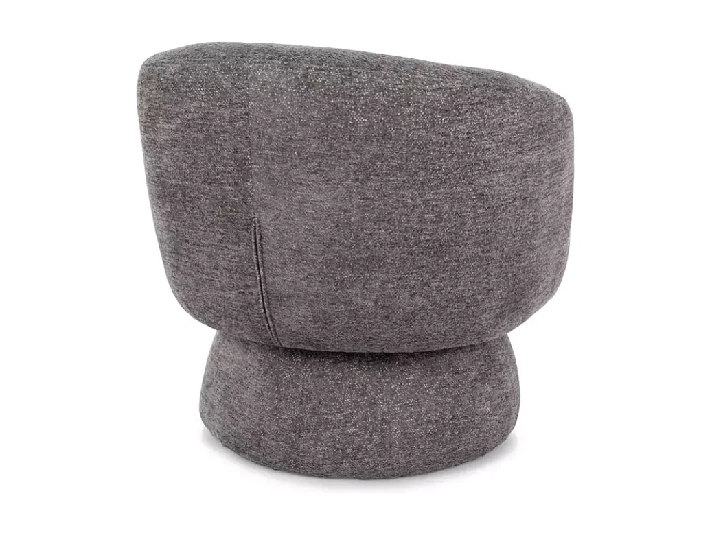 Fauteuil LONE pivotant en tissu gris, silhouette moderne et assise ultra confortable