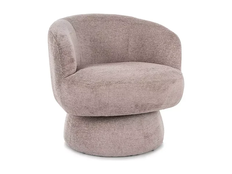 Fauteuil LONE tissu beige pivotant confortable avec silhouette arrondie