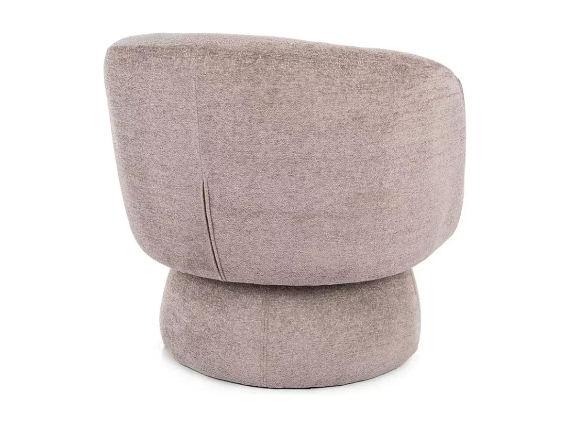 Fauteuil LONE tissu beige pivotant confortable avec silhouette arrondie