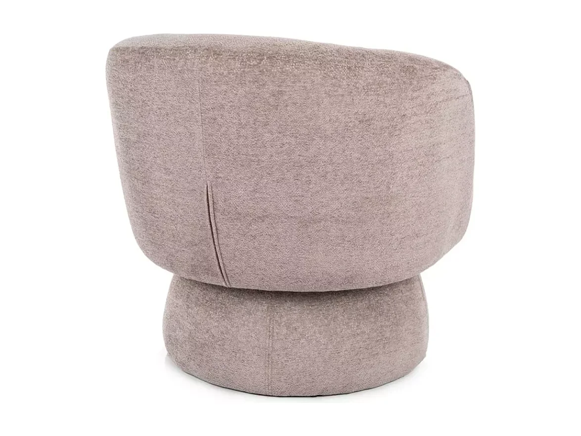 Fauteuil LONE tissu beige pivotant confortable avec silhouette arrondie