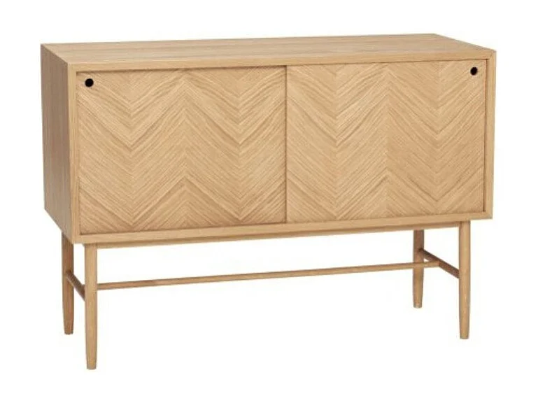 Console portes coulissantes motif chevrons en bois PAMILA
