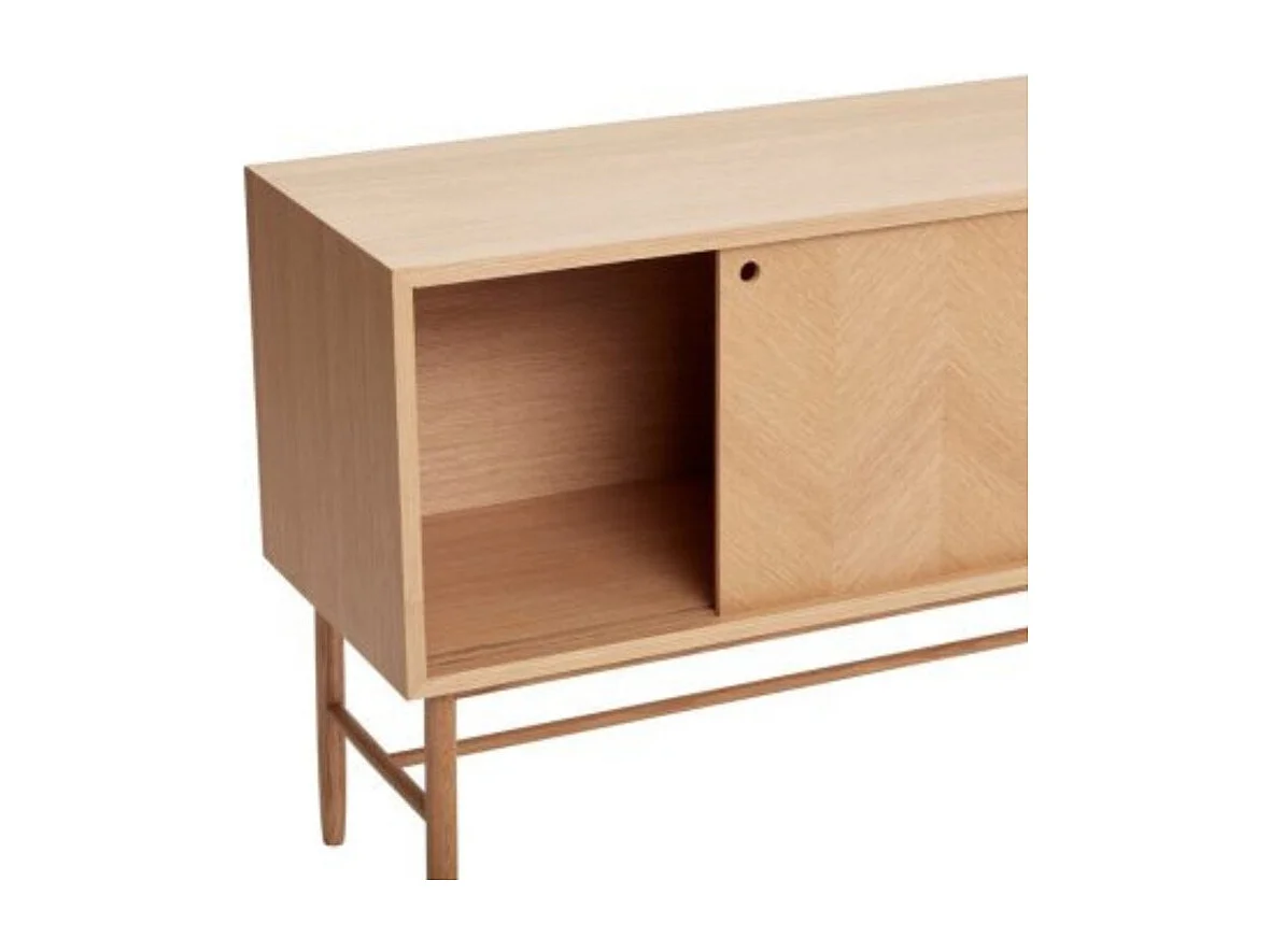 Console portes coulissantes motif chevrons en bois PAMILA