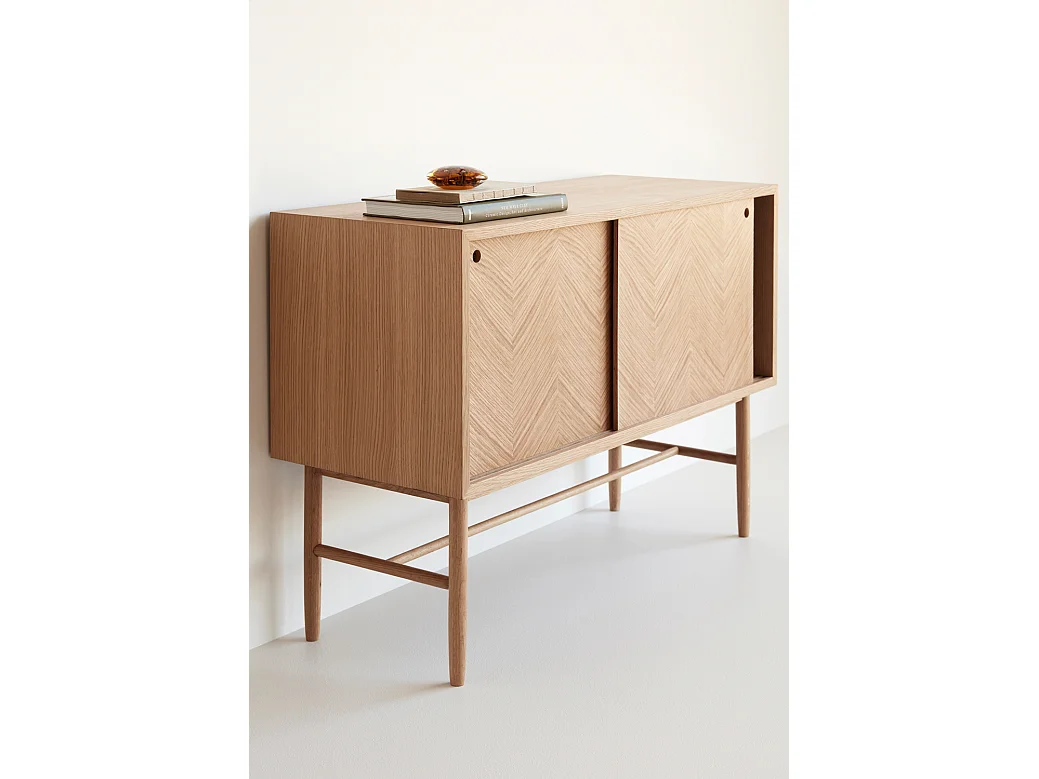 Hübsch Cómoda Portas Deslizantes Natural HERRINGBONE