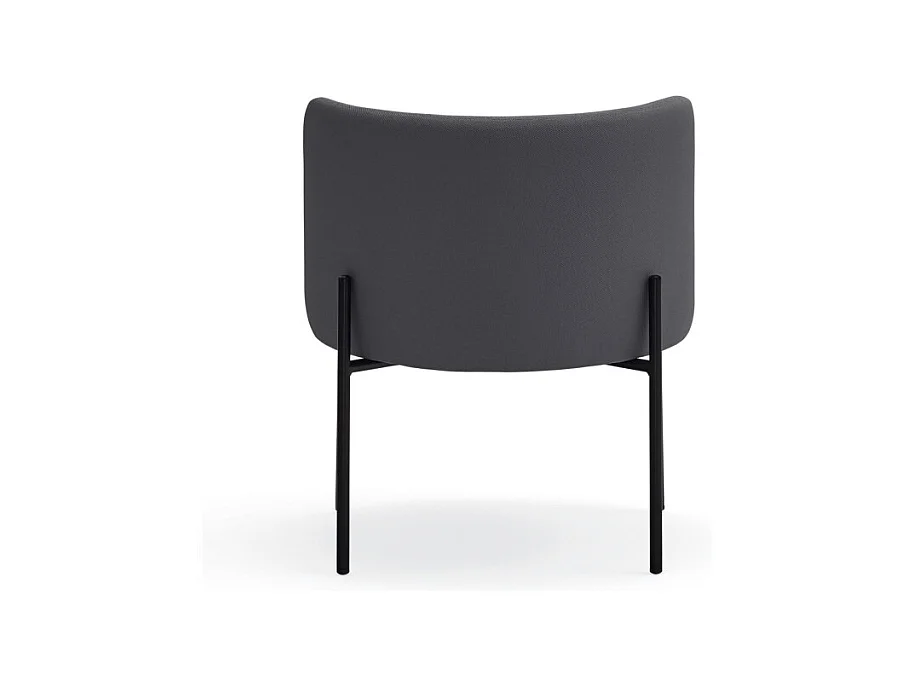 Fauteuil design arrondi en tissu pieds métal noir MOGI