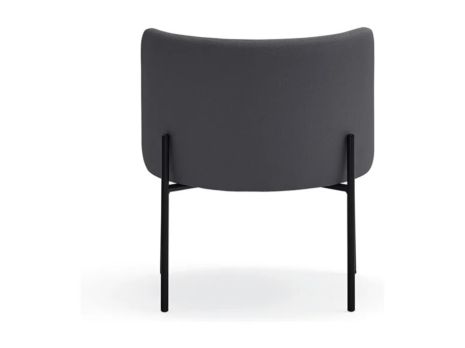 Fauteuil design arrondi en tissu pieds métal noir MOGI