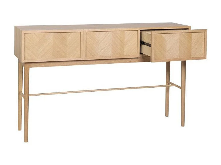Console 3 tiroirs motif chevrons en bois  PAMILA
