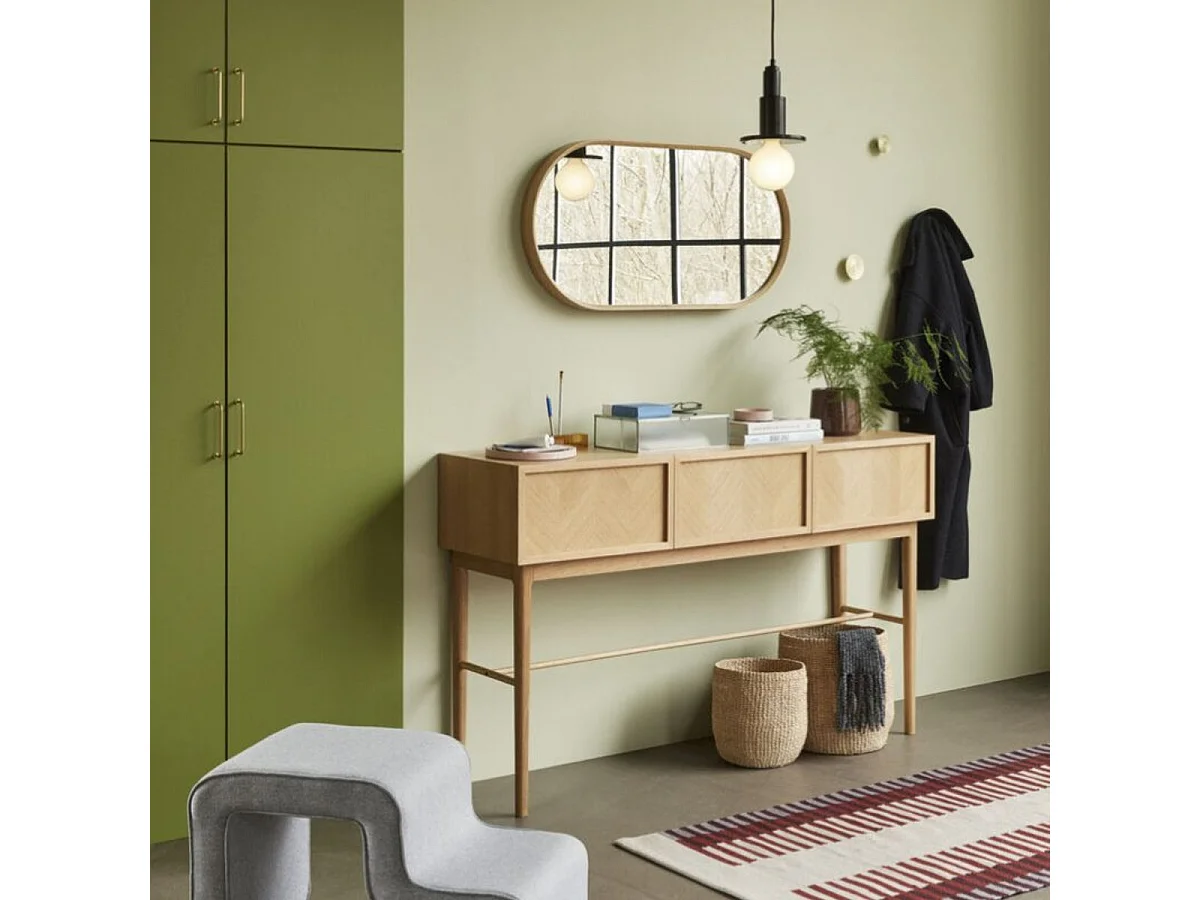 Console 3 tiroirs motif chevrons en bois  PAMILA