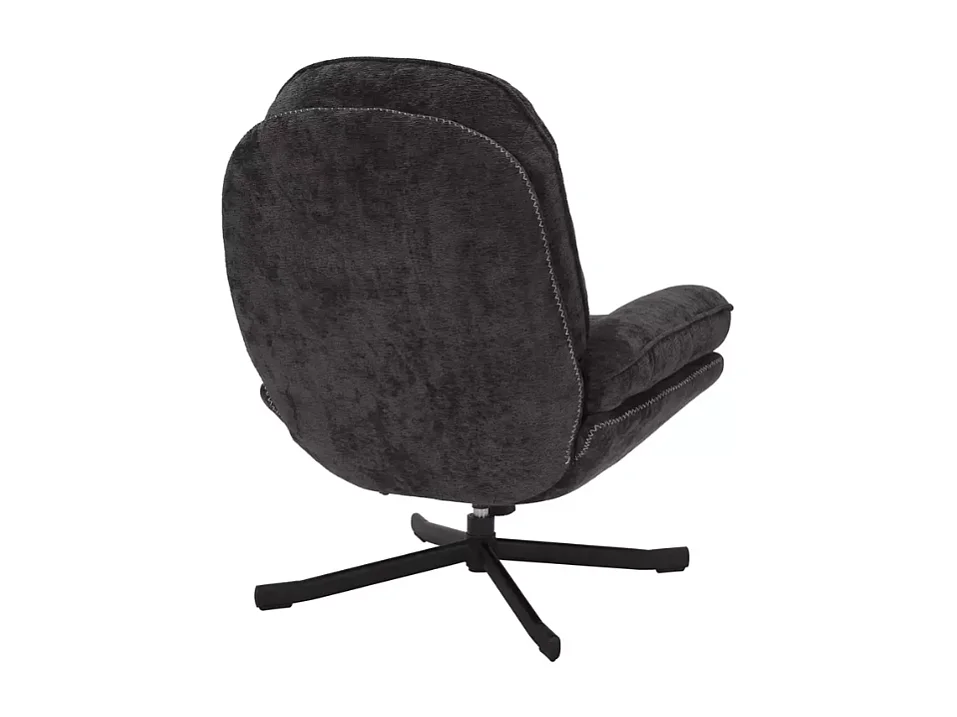 Fauteuil pivotant à 360° en tissu moelleux sans accoudoirs noir NALAK