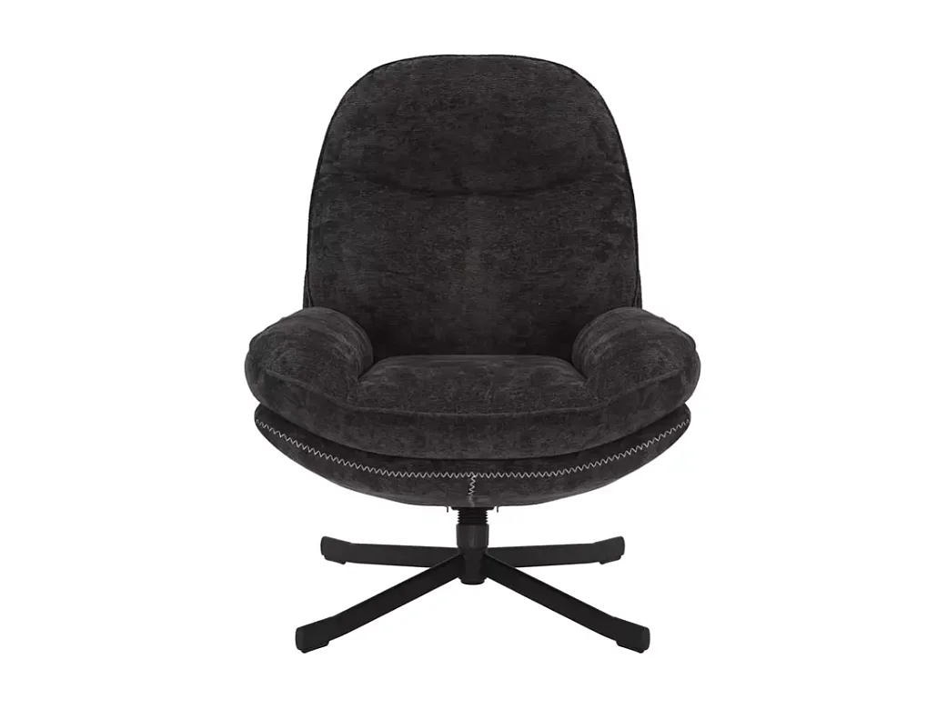 Fauteuil pivotant à 360° en tissu moelleux sans accoudoirs noir NALAK