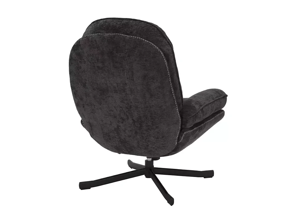 Fauteuil pivotant à 360° en tissu moelleux sans accoudoirs noir NALAK