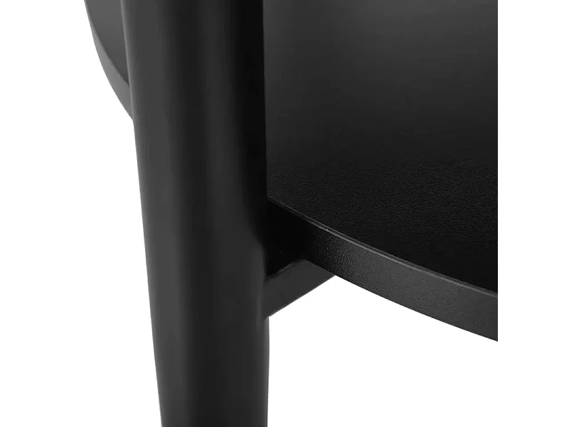 Table basse moderne blanc finition marbre et noir double plateau 80 cm MARBRIA