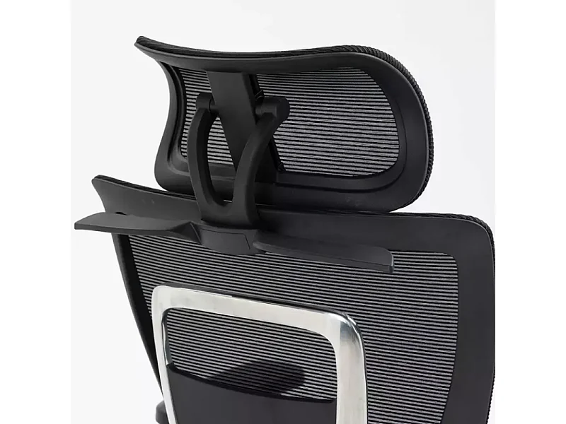 Chaise de bureau haut de gamme ergonomique réglable avec accoudoirs 4D et grande profondeur d'assise, coloris noir LORES2