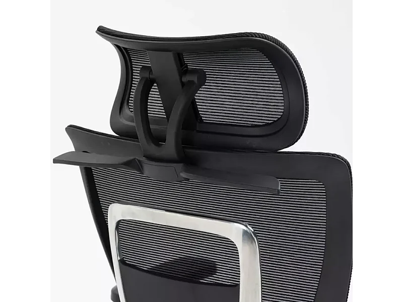 Chaise de bureau haut de gamme ergonomique réglable avec accoudoirs 4D et grande profondeur d'assise, coloris noir LORES2