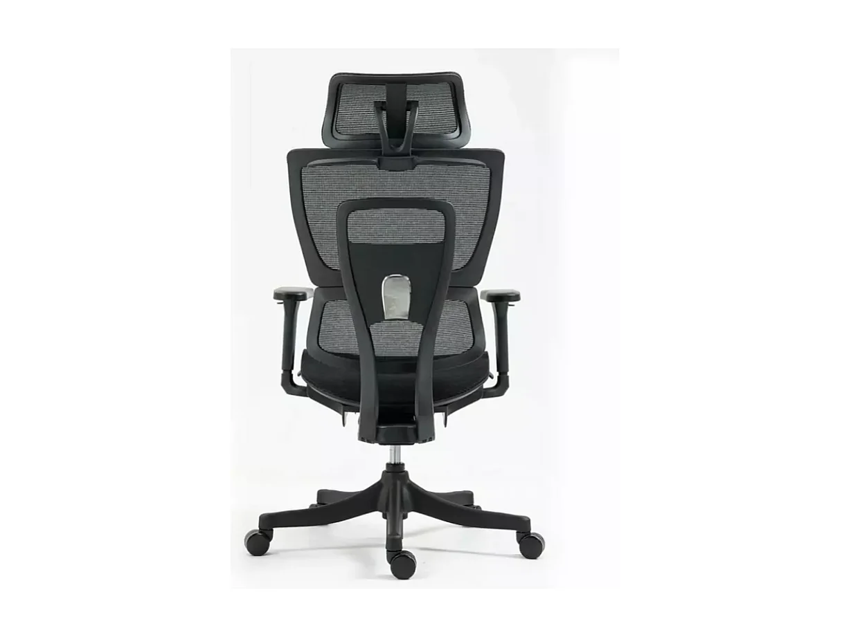 Chaise de bureau ergonomique réglable avec accoudoirs 4D et grande profondeur d'assise, coloris noir LORES3
