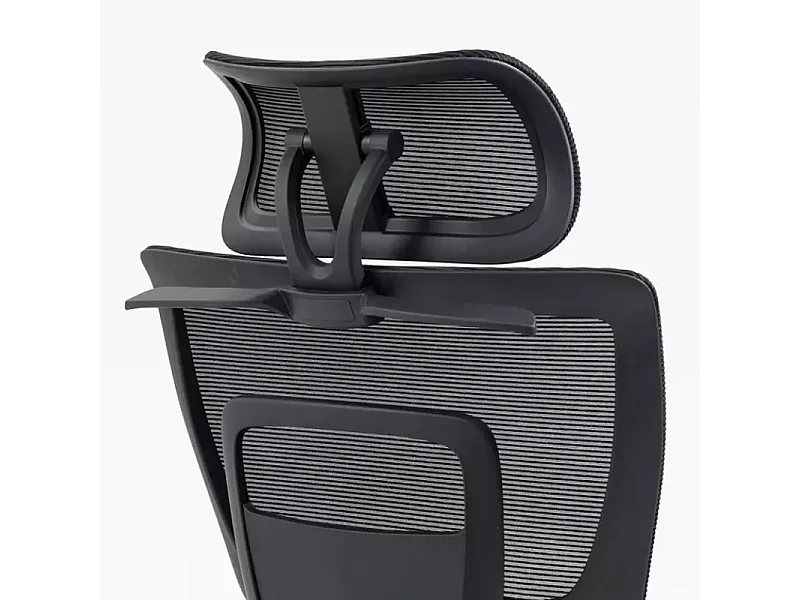 Chaise de bureau ergonomique réglable avec accoudoirs 4D et grande profondeur d'assise, coloris noir LORES3