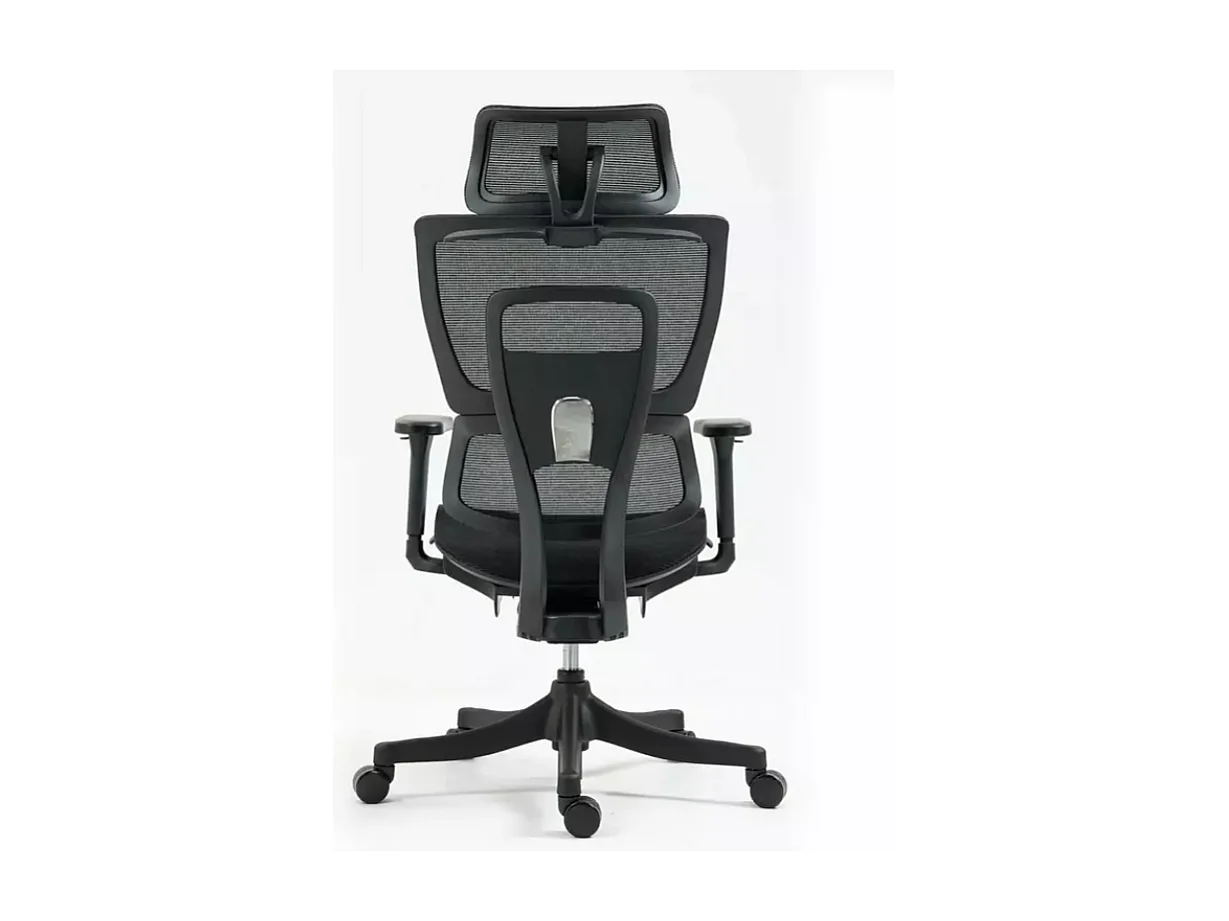 Chaise de bureau ergonomique réglable avec accoudoirs 4D et grande profondeur d'assise, coloris noir LORES3