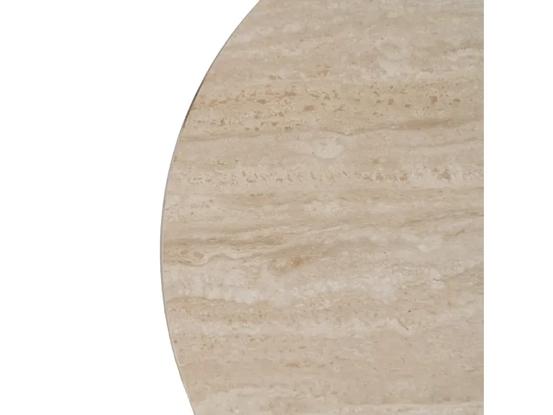 Table basse THYMORIA ronde pierre beige 70 cm pied cannelé