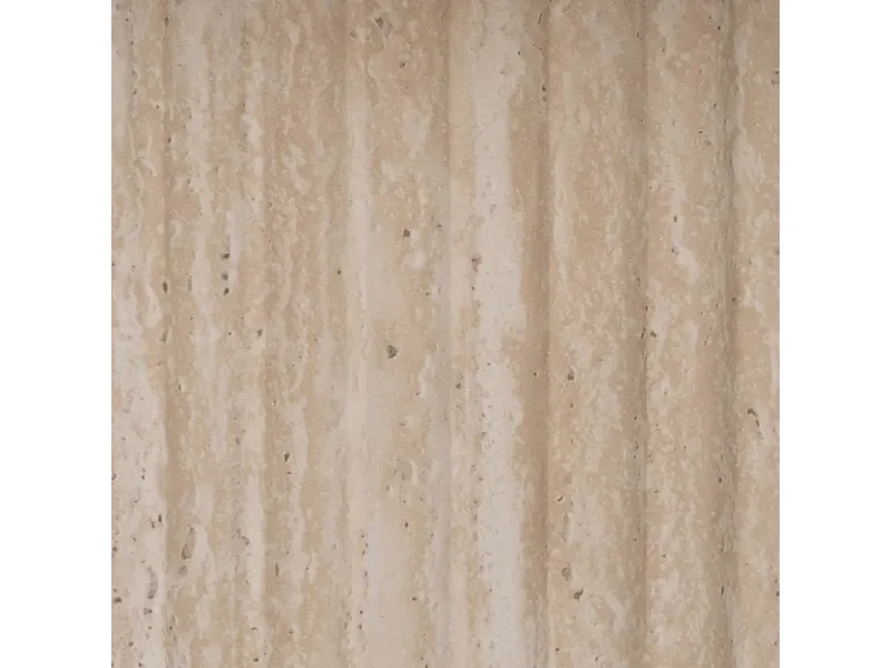 Table basse THYMORIA ronde pierre beige 70 cm pied cannelé