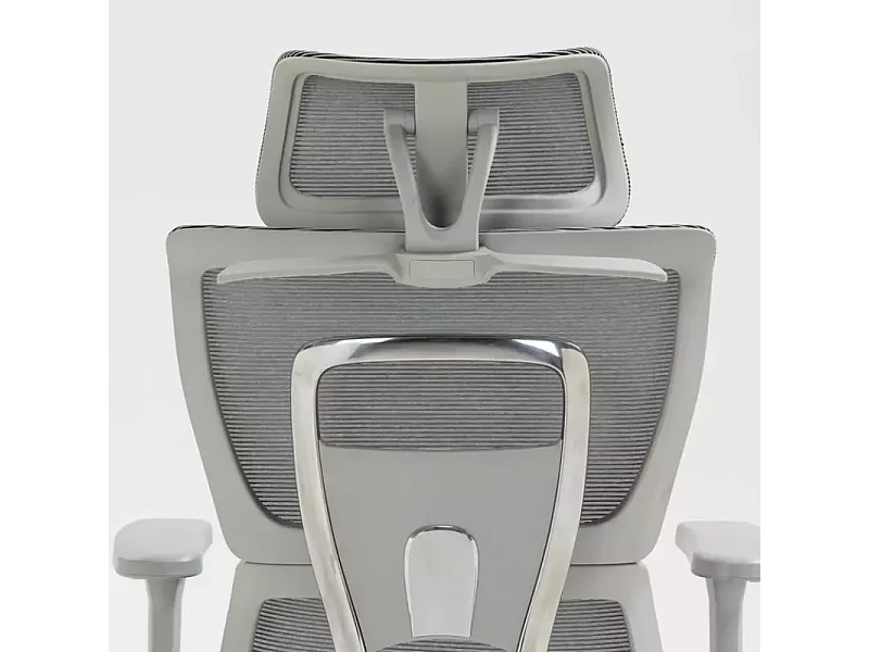 Chaise de bureau haut de gamme ergonomique réglable avec accoudoirs 4D et grande profondeur d'assise, coloris gris LORES2