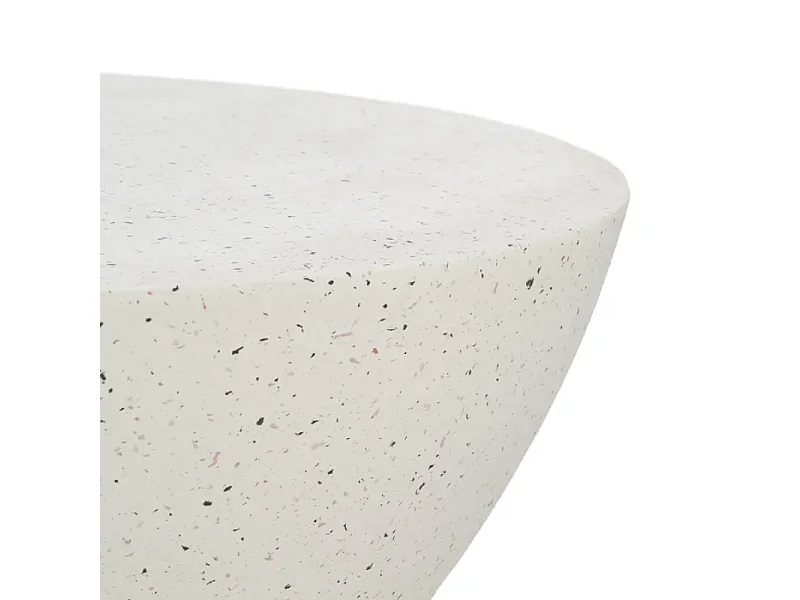 Table basse monolithe magnésium blanc moucheté esprit lounge zen ARIONEA