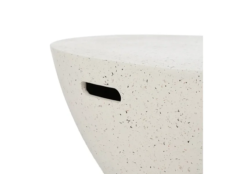 Table basse monolithe magnésium blanc moucheté esprit lounge zen ARIONEA