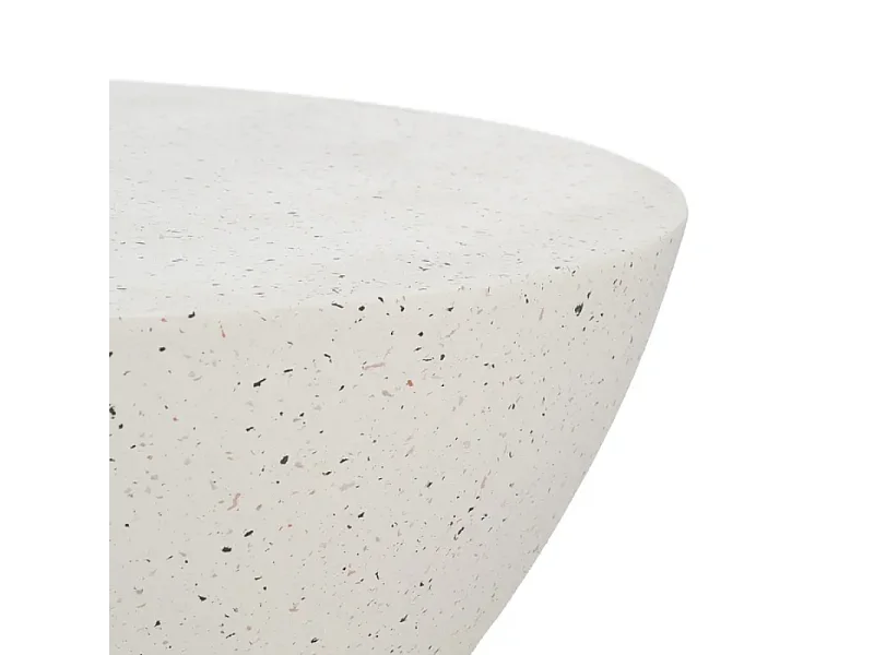 Table basse monolithe magnésium blanc moucheté esprit lounge zen ARIONEA