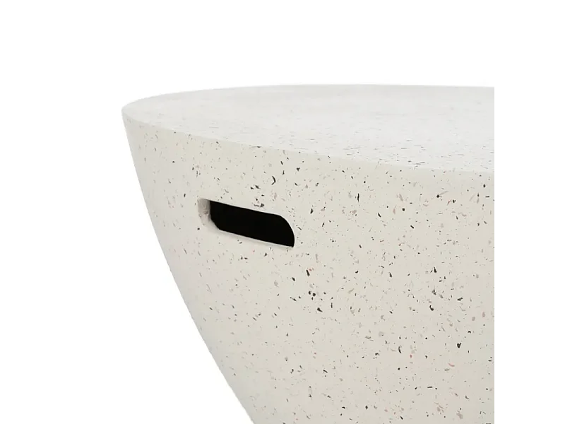 Table basse monolithe magnésium blanc moucheté esprit lounge zen ARIONEA