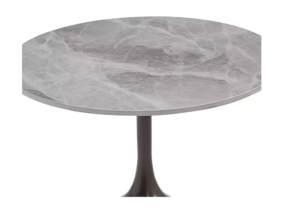 Table basse moderne originale gris finition marbre et bronze antique INANO