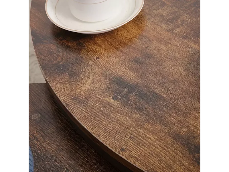 Table basse marron rustique 2 étages 80 cm XIRES