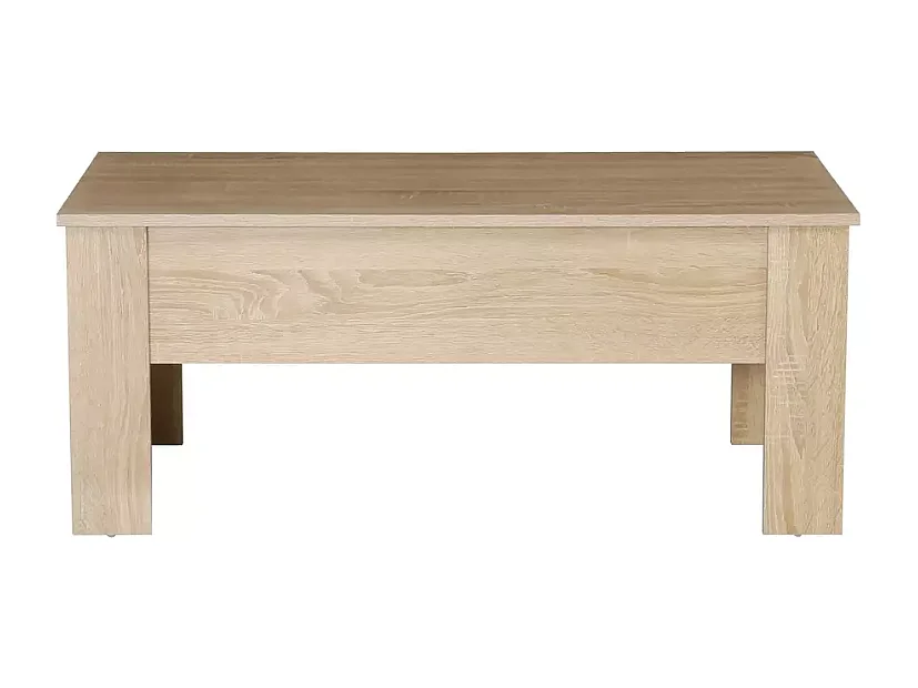Table basse moderne relevable avec rangement chêne NALOAH