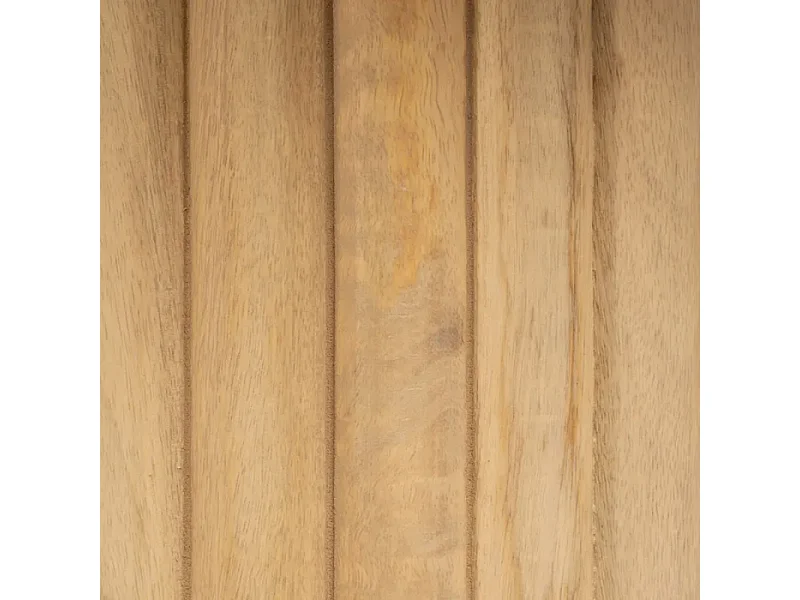 Table basse ovale bois manguier double colonne rainurée élégante AQUILON