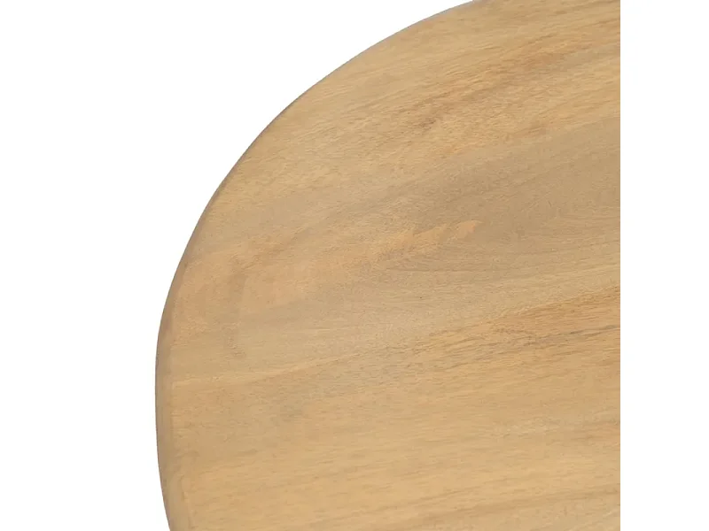 Table basse ovale bois manguier double colonne rainurée élégante AQUILON