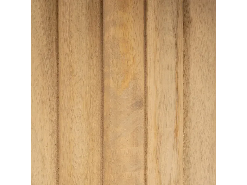 Table basse ovale bois manguier double colonne rainurée élégante AQUILON