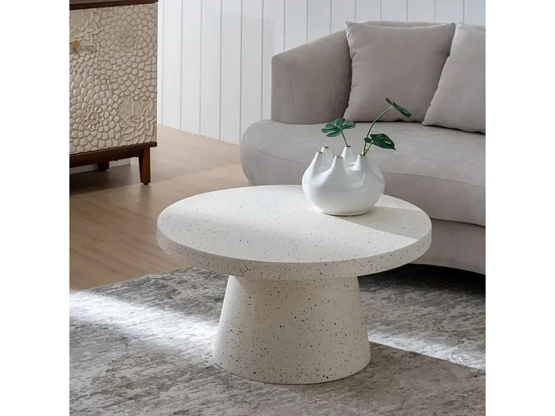 Table basse outdoor magnésium blanc 80 cm durable RISOLE