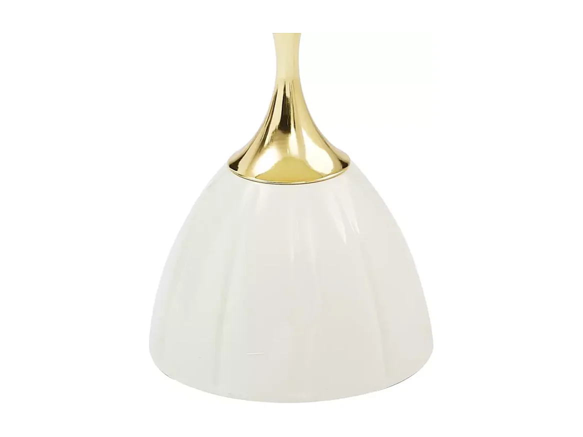 Table basse moderne style contemporain moderne en métal blanc et or ORLENA