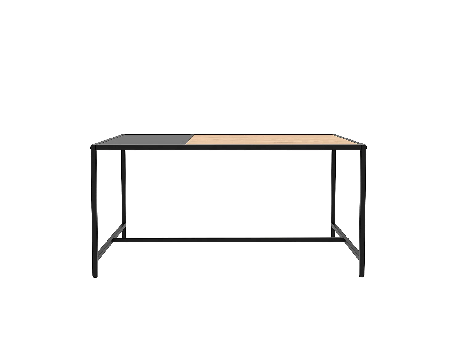 ALTINO Table basse 60x100 cm - chêne naturel et plateau noir, design Fjordform