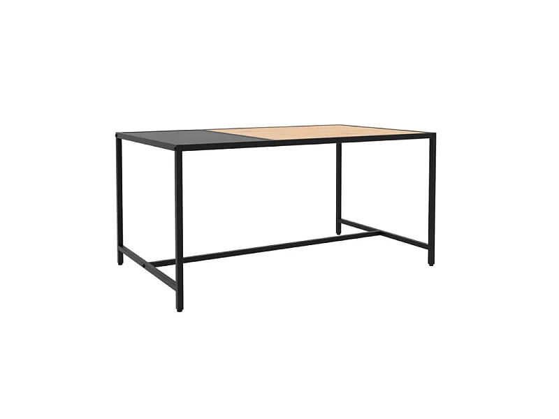 ALTINO Table basse 60x100 cm - chêne naturel et plateau noir, design Fjordform