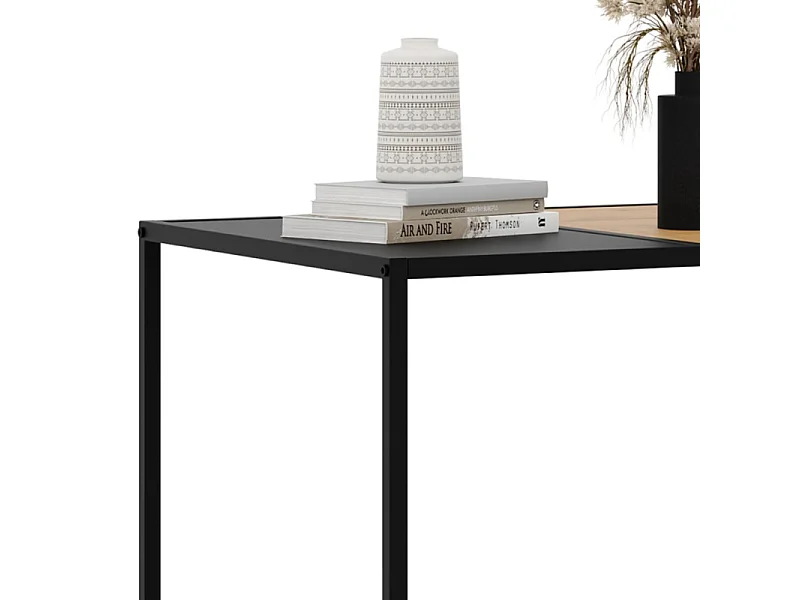 ALTINO Table basse 60x100 cm - chêne naturel et plateau noir, design Fjordform
