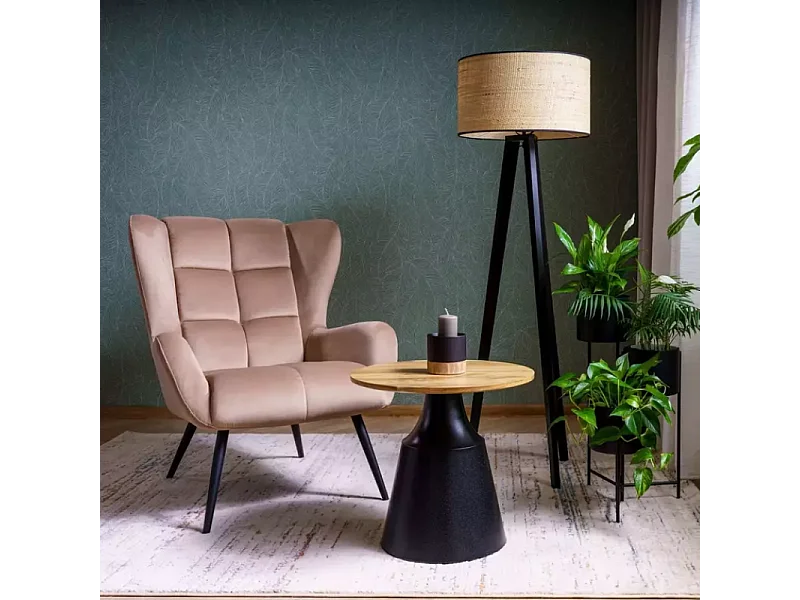 Deux tables basses rondes DOLCENA avec plateau chêne artisanal