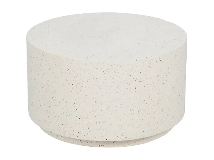 Table basse compacte magnésium blanc moucheté galet design ARIONEA