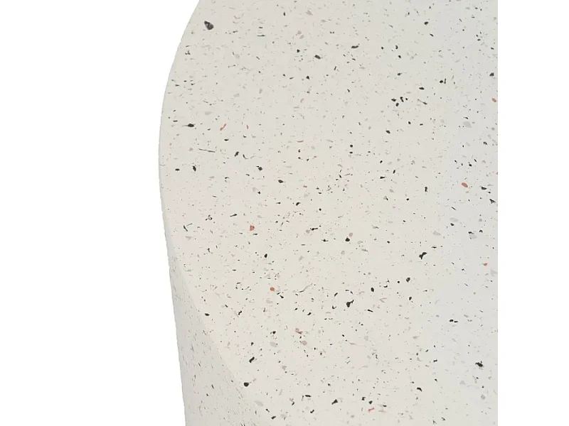 Table basse compacte magnésium blanc moucheté galet design ARIONEA