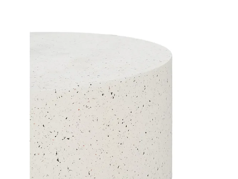 Table basse compacte magnésium blanc moucheté galet design ARIONEA