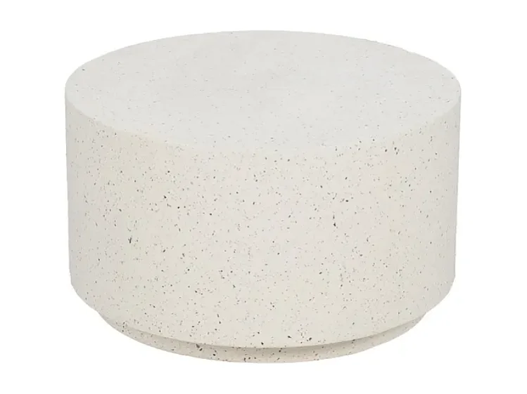 Table basse compacte magnésium blanc moucheté galet design ARIONEA