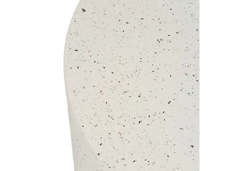 Table basse compacte magnésium blanc moucheté galet design ARIONEA